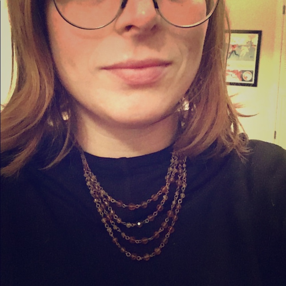 1928 layered glamor beaded necklace copper-shaded